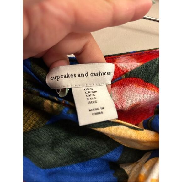 Cupcakes and Cashmere floral linen cropped wide-leg pants NWT Botanical Vacation - Picture 3 of 8